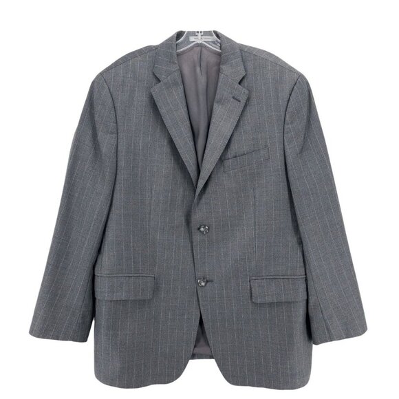 Ralph Lauren Lord & Taylor Gray Pinstripe Blazer Jacket Estimated Size 42 R - Picture 1 of 7